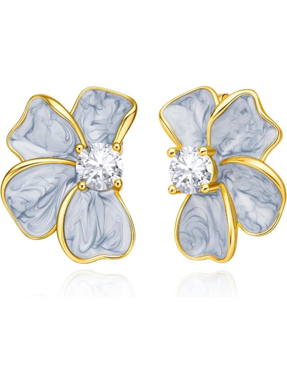 Elegant 14k Gold Plated Flower Earrings for Women - Stylish & Trendy Jewelry